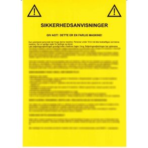Gult Sikkerhedsskilt til maskiner